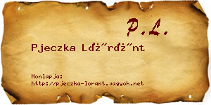 Pjeczka Lóránt névjegykártya