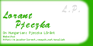 lorant pjeczka business card