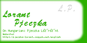 lorant pjeczka business card